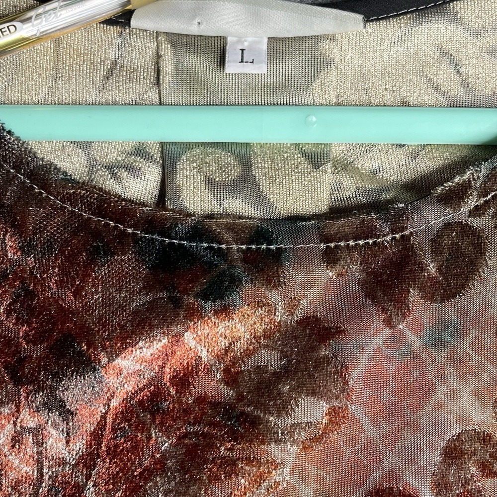 Bryn Walker Fran‎ Velvet Burnout Top Large Artistic Boho Lagenlook Moondance - Picture 7 of 11